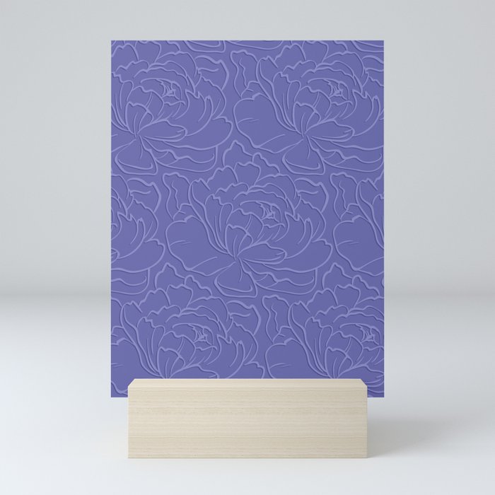Minimalist Abstract Flower Pattern in Periwinkle Purple Mini Art Print