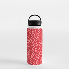 Dalmatian Polka Dot Spots Pattern (pink/red) Water Bottle