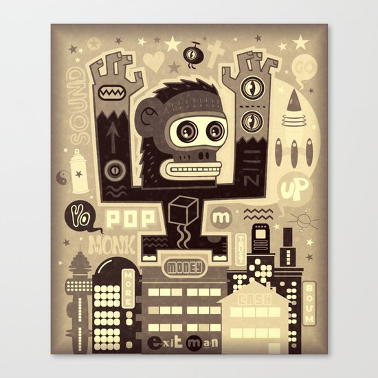 Pop Monk vintage Canvas Print