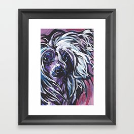 fun CHINESE CRESTED bright colorful Pop Art painting by Lea Framed Art Print