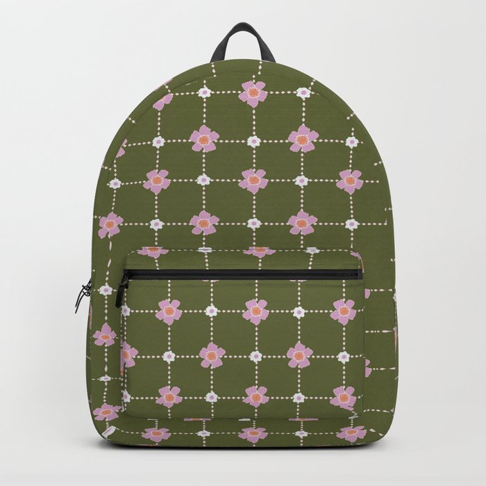 Pink & Green Checkered Handbag or Backpack