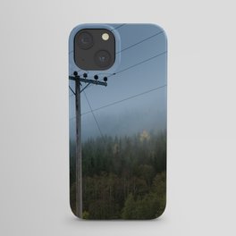 Electric lines in the forest iPhone Case