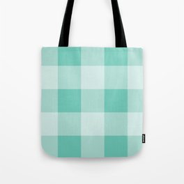 Teal Checkerboard Tote Bag