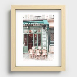 Paris Cafe Mint Green Photography Recessed Framed Print