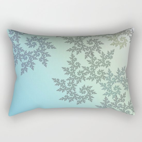 Curly frost patterns on a pastel background Rectangular Pillow