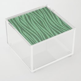 Green Glitter Zebra Print Acrylic Box