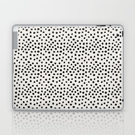 Preppy brushstroke free polka dots black and white spots dots dalmation animal spots design minimal Laptop Skin