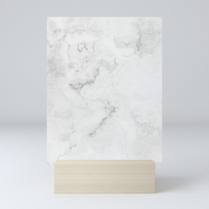 Monochromatic marble layout on solid sheet of wallpaper. Concept of home decor and interior designing Mini Art Print