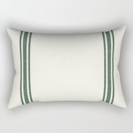 Vintage Country French Grainsack Green Stripes Creme Background Rectangular Pillow