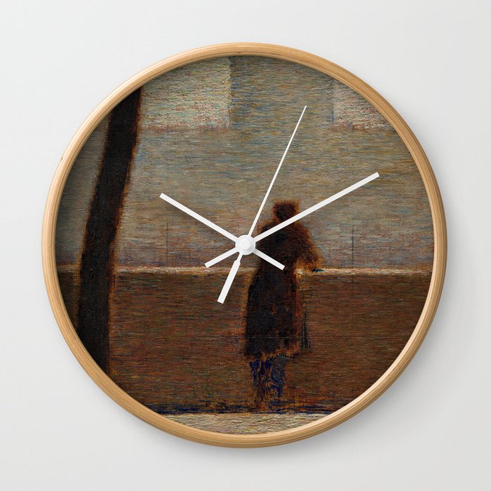 Man Leaning on a Parapet - Georges Seurat Wall Clock