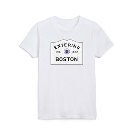 Entering Boston - Commonwealth of Massachusetts Road Sign Kids T Shirt