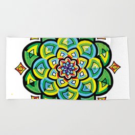 Mandala And The Secret Of Lotus Beach Towel