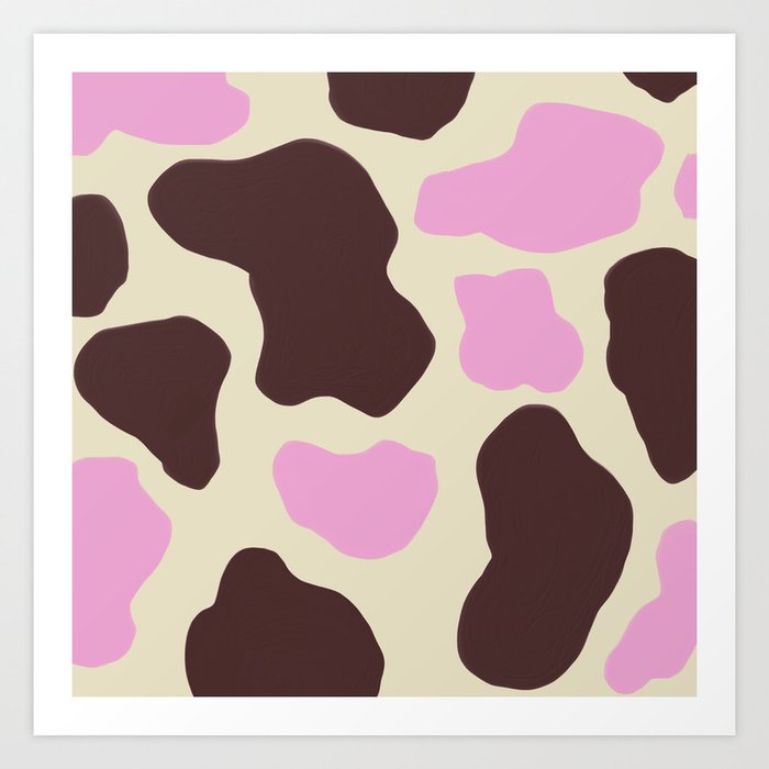 Colorful, Howdy 70s Cow Spots Art Print