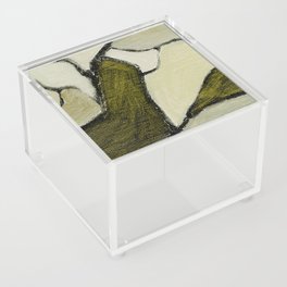 Olive Green Abstract Art Acrylic Box