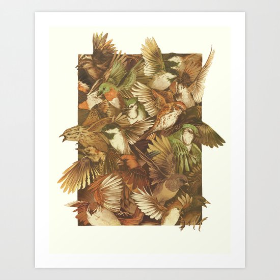 Red-Throated, Black-capped, Spotted, Barred Art Print