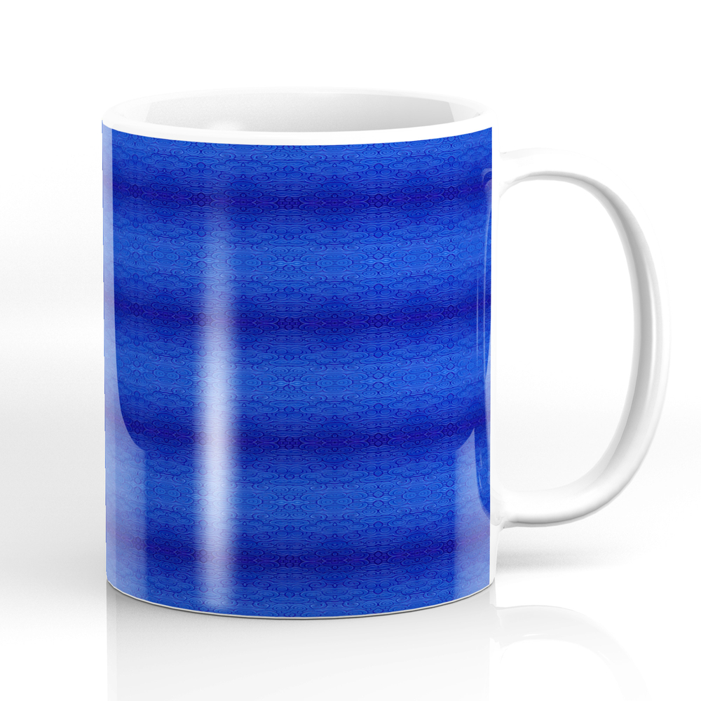 Blue Tiki Pattern Mug by jeffreyjirwin