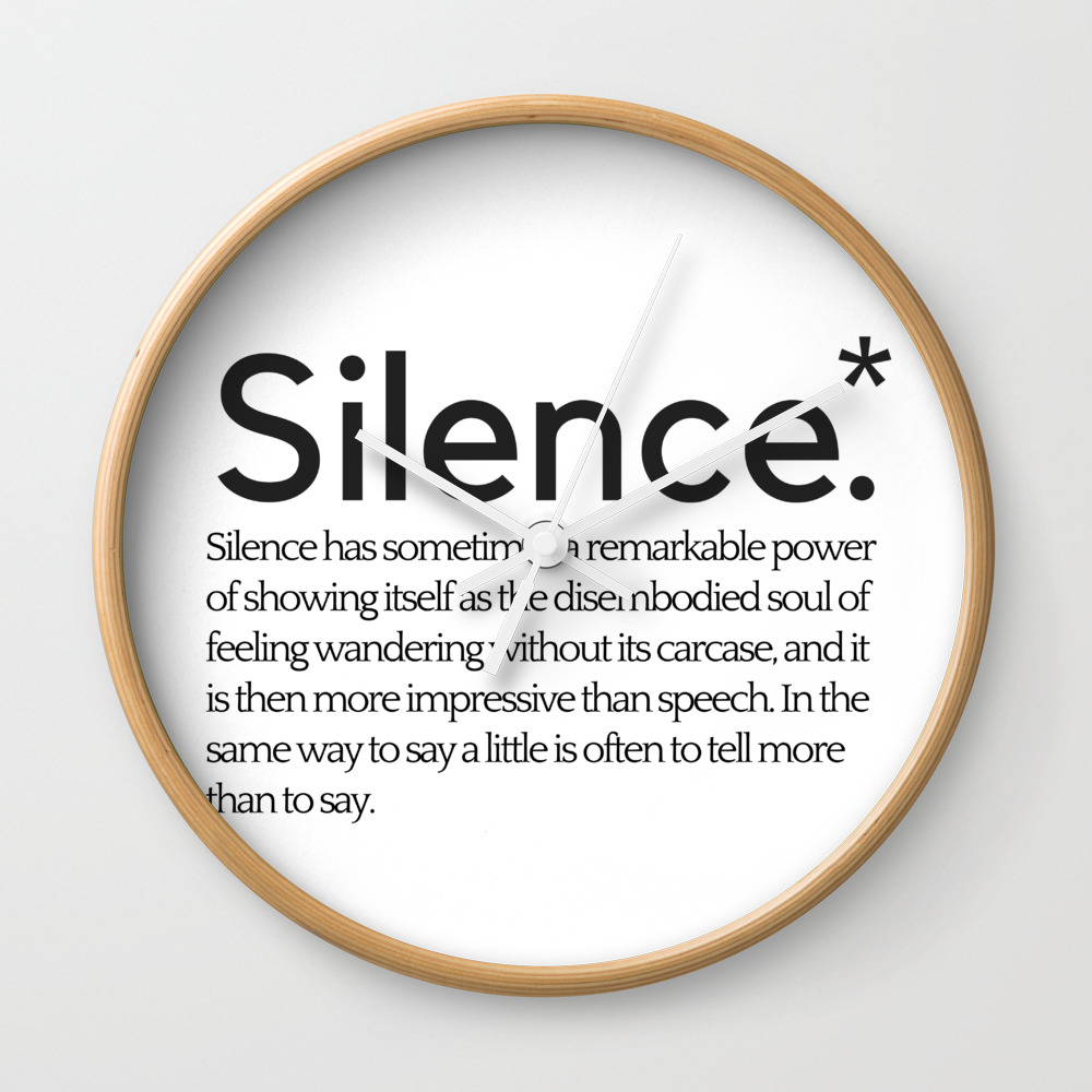 Silence Thomas Hardy Book Quote Print Wall Art Minimalist Print Inspiring Quote Print Wall Clock By Literarture Society6