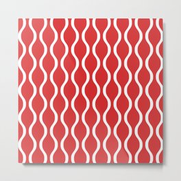 Classic Retro Ogee Pattern 852 Red Metal Print | Geometric, Ogee, Modernist, Midcenturymodern, Curated, Midcentury, Abstract, Contemporary, Eamesera, Graphicdesign 