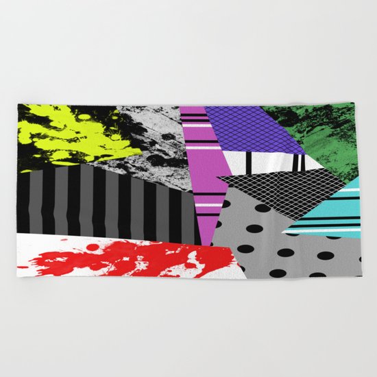 Pick A pattern II - geometric, textured, colourful, splatter, stripes, marble, polka dot, grid Beach Towel