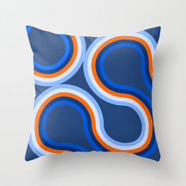 abstract waves pattern with blue background Throw Pillow