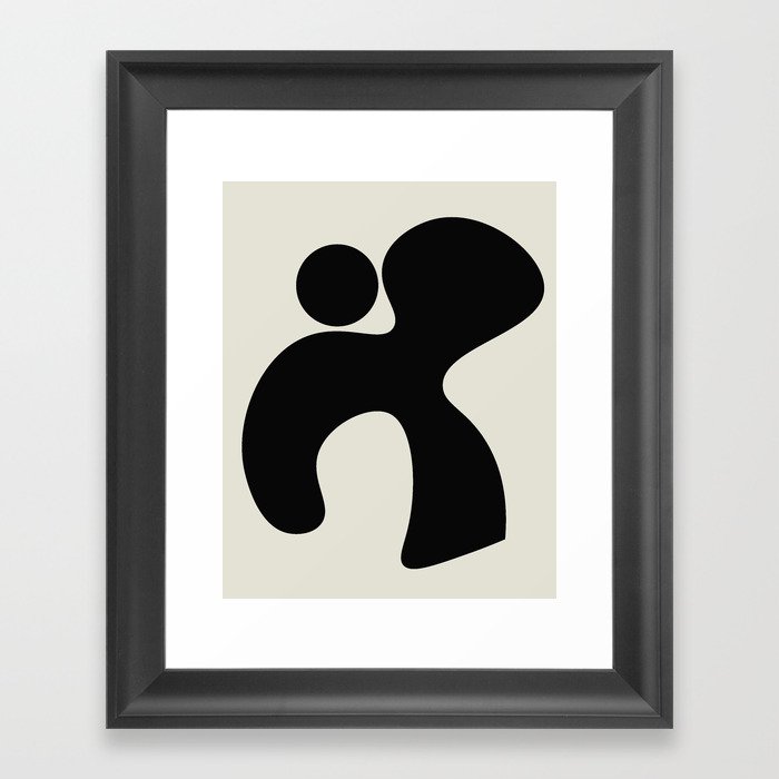 Black and White Abstract Shapes #8 Framed Art Print