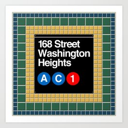 subway washington heights sign Art Print