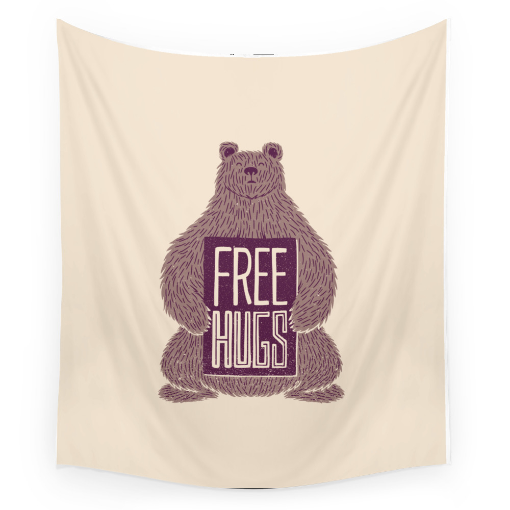 Free Hugs Bear Wall Tapestry by tobefonseca