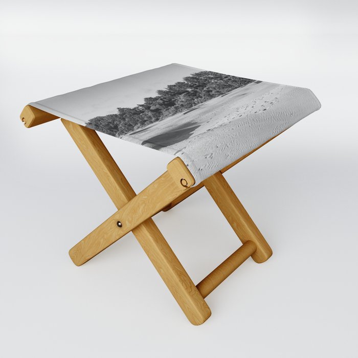 Oregon Coast Beach | Black and White Photography Folding Stool