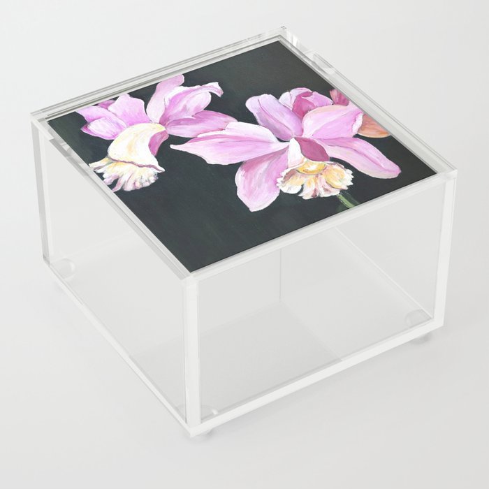 Pink Cattleya Orchid Acrylic Box