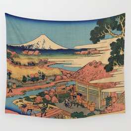 Hokusai Katsushika - The tea plantation Of Katakura In the Suruga province Wall Tapestry