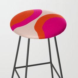 Curved Trajectories (Fuchsia Pink and Orange) Bar Stool