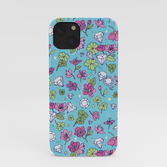 Flowers, Clovers & Diamonds iPhone Case