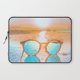 sunset glasses orange and blue impressionism painted realistic still life Laptop Sleeve
