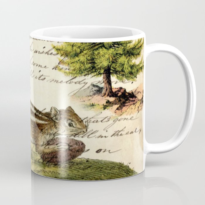 Rustic christmas winter evergreen pine tree woodland chipmunk Coffee Mug