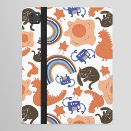 Orange Dinosaur (White BG) iPad Folio Case