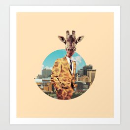 The mafia giraffe Art Print
