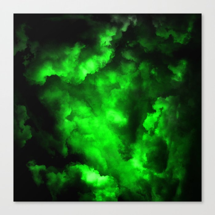 Envy - Abstract In Black And Neon Green Canvas Print