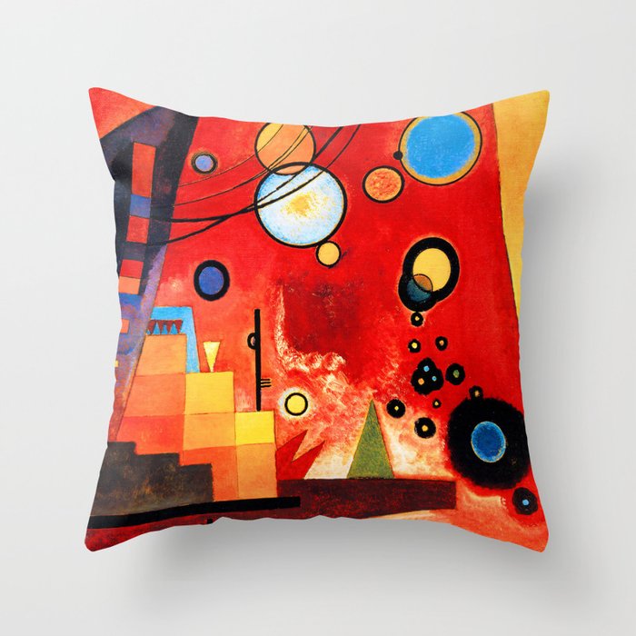 Wassily Kandinsky - Heavy Red - Abstract Art Throw Pillow