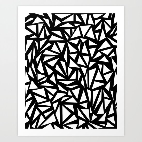 Try Me - memphis modern black and white minimal angular geometric triangle fun 1980s retro Art Print