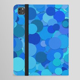 Blue Navy Circles Pattern Design iPad Folio Case