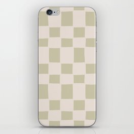 Tipsy checker in dusty olive iPhone Skin