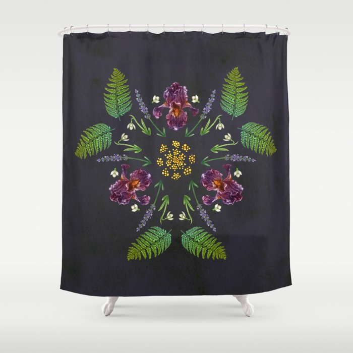 Floral Triad Shower Curtain