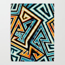 Psychedelic Abstract Colorful Urban Skate Graffiti Poster