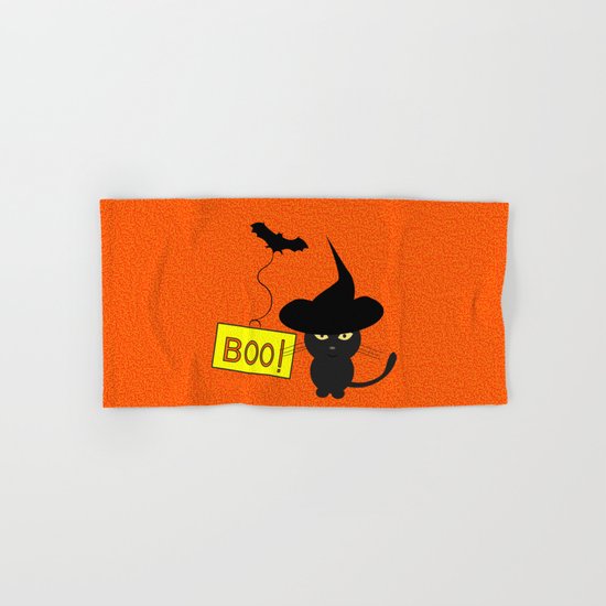 Cute cat on Halloween Hand & Bath Towel