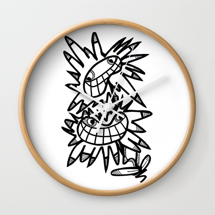 Spiky Flowers Wall Clock