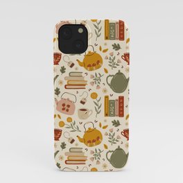 Flowery Books and Tea iPhone Case