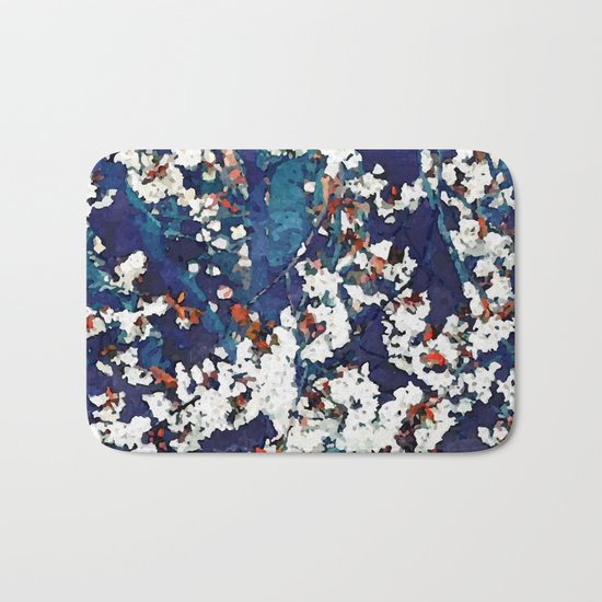 Floral Contrast Bath Mat