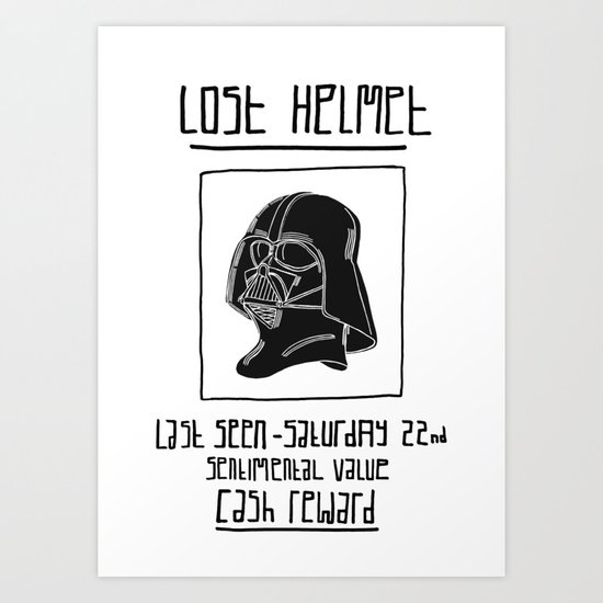 Darth Vader 'Lost Helmet' Print Art Print