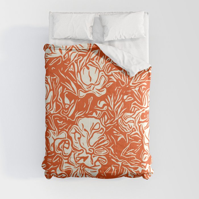 Orange and White No2 art and home decor Comforter