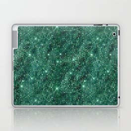Green Diamond Studded Glam Pattern Laptop Skin